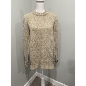 Vintage Woolrich Beige Cream Long Sleeve Crew Neck Knit Sweater Size Large